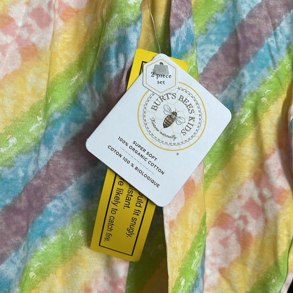 Burt's Bees Baby Girls' Pajamas Set 100% Organic Cotton Pastel Tie-Dye size 12 - Picture 2 of 3